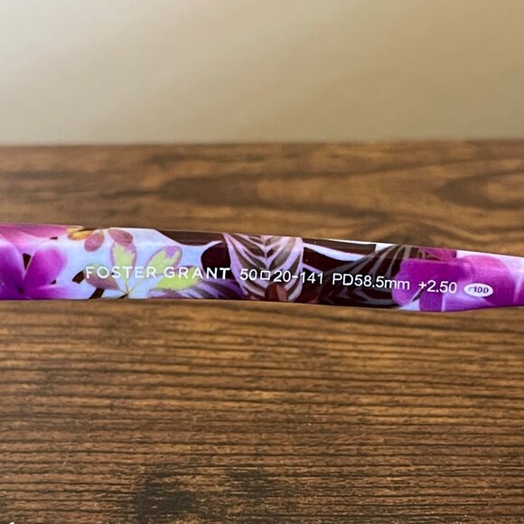 Foster Grant Multicolor Floral Pattern Round Eyelgass Frames Only 50-20-141 mm - Picture 3 of 9